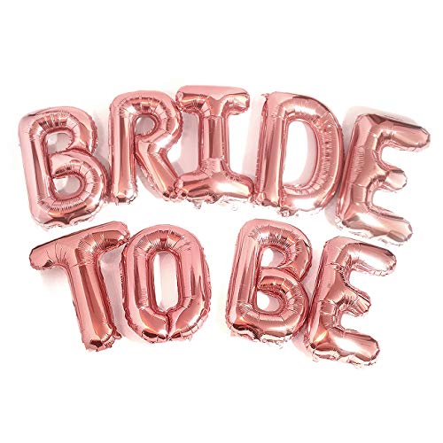 PartyForever Big BRIDE TO BE Balloons Rose Gold 16 Letters Banner Bachelorette Party Decorations Kit Hen Party Supplies and Favors Bridal Shower and Hen Party Decorations set - Image 1