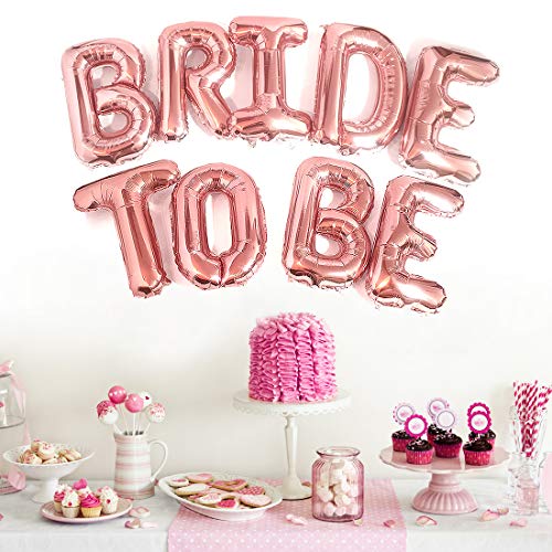 PartyForever Big BRIDE TO BE Balloons Rose Gold 16 Letters Banner Bachelorette Party Decorations Kit Hen Party Supplies and Favors Bridal Shower and Hen Party Decorations set - Image 5
