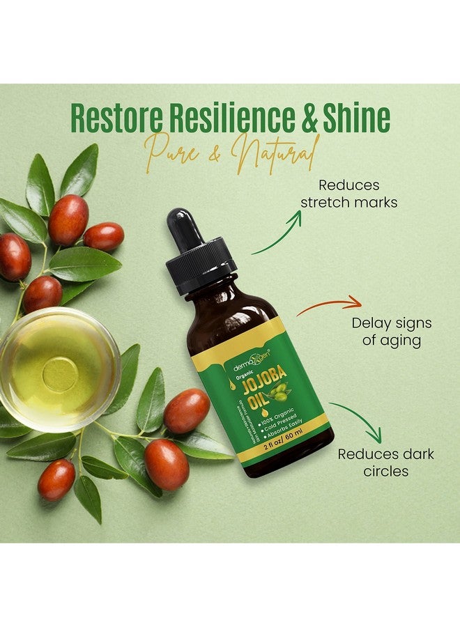 DERMAXGEN Jojoba Oil -100% Organic & Cold Pressed Oil - Anti-Aging Moisturizing Treatment for Face, Hair, Skin & Nails, Acne Scars, Anti-Wrinkle. (2 FL OZ) - Image 5