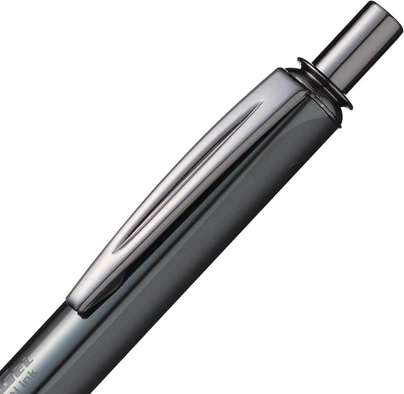 Pentel EnerGel Metal 0.7mm Roller Gel Pen | Aluminium Metal Matte Black Body | Textured Grip With Retractable Mechanism | Black Body, Blue Ink - Image 3