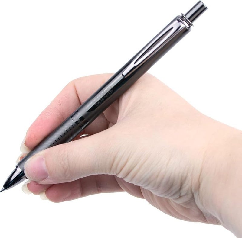 Pentel EnerGel Metal 0.7mm Roller Gel Pen | Aluminium Metal Matte Black Body | Textured Grip With Retractable Mechanism | Black Body, Blue Ink - Image 4