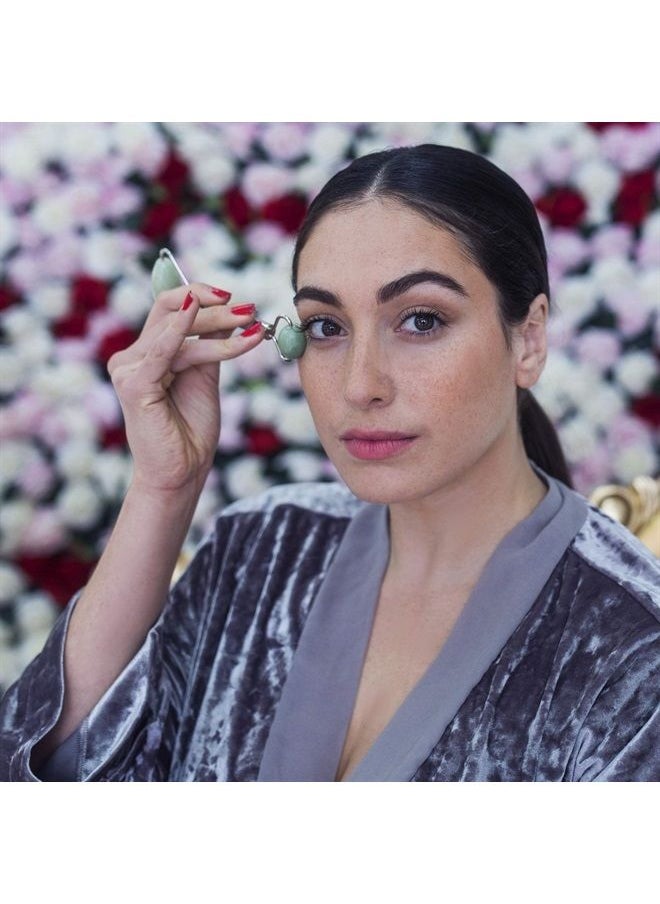 Daily Facial Roller - Daily Concepts - Two Stone Heads (Small For Under Eye Area ~ Large For Entire Face) Boosts Blood Circulation, Reduce Swelling, Helps Skincare Products Penetrate Deeper' (Jade)
