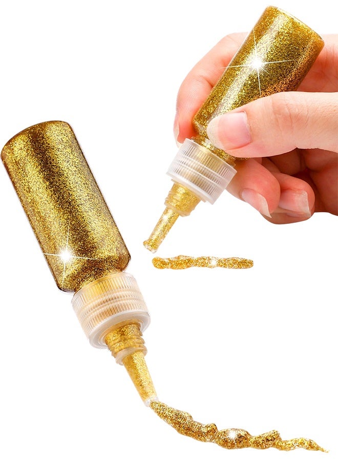 قلم غراء لامع – 22 مل غراء قابل للغسل باللونين الذهبي والفضي للحرف اليدوية، ومشاريع الفن الصنعي، ولصق الرسم والكتابة والتحديد - Image 1