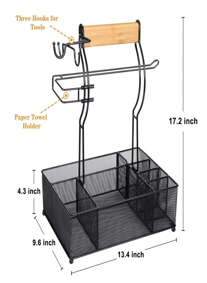 FANGSUN Grill Caddy, BBQ Caddy with Paper Towel Holder, Picnic Condiment Utensil Caddy for Outdoor Camping, Barbecue Accessories Storage Organizer for Griddle Grilling Tools, RV Patio Camper Must-Have - Image 3
