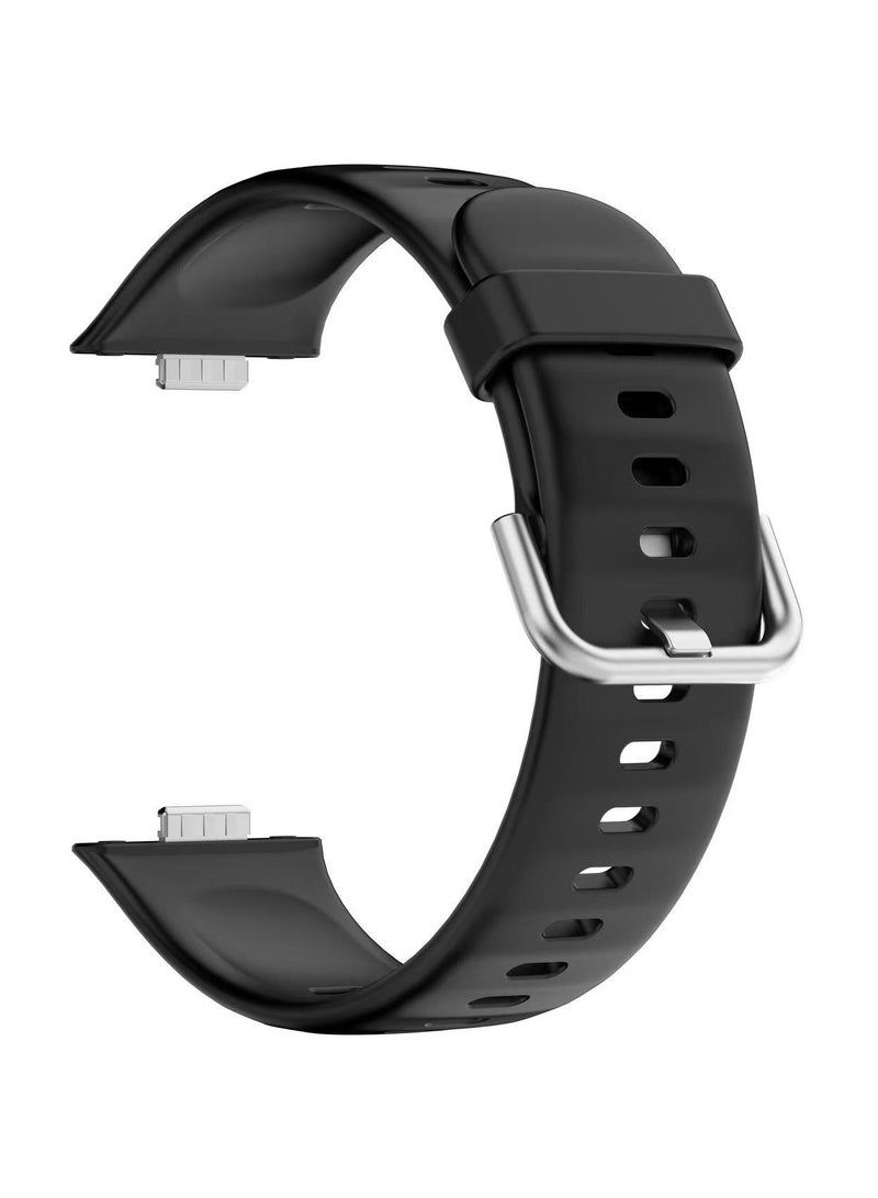 دكينج من أجل هواوي ساعة Fit4 Pro / Fit4 / Fit3 سوار رياضي من السيليكون للرجال / النساء أسود - Image 2