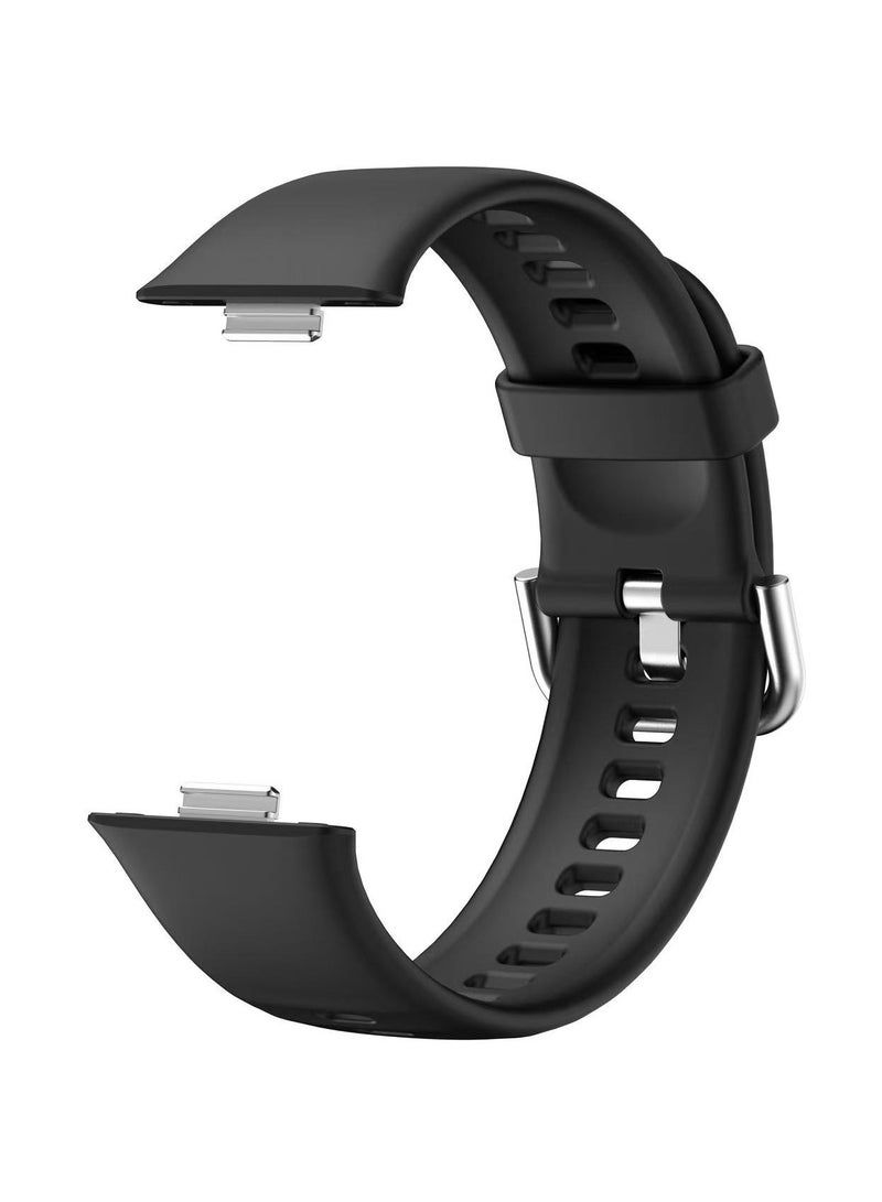 دكينج من أجل هواوي ساعة Fit4 Pro / Fit4 / Fit3 سوار رياضي من السيليكون للرجال / النساء أسود - Image 3