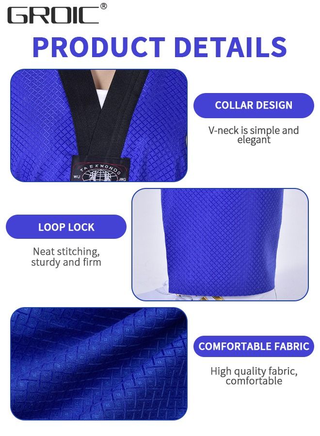 GROIC Taekwondo Suit,Brazilian BJJ Gi Jiu Jitsu for Adults Uniform Durable Pant & Jacket,Sports Training Clothes Parts  - Image 3