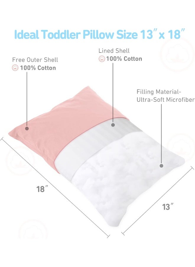 Babebay Toddler Pillow with Pillowcase, 13Ãƒâ€”18 100% Cotton Toddlers Pillows for Sleeping, Machine Washable Kids - Image 5