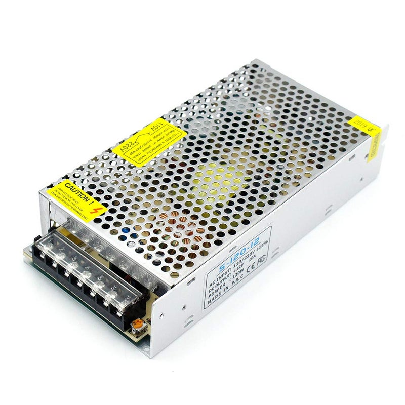 inShareplus 12V 10A 120W, DC Universal Regulated Switching Power Supply, 100-240V AC to DC 12 Volt LED Driver, Converter, Transformer for LED Strip Light, Computer Project, - Image 1