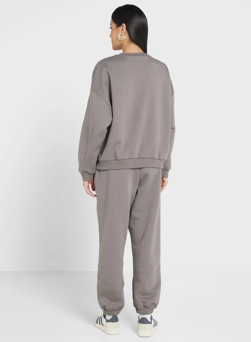 boohoo Slogan Sweatshirt & Pants Set