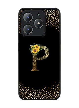 Custom Floral Monogram - P ( Black )