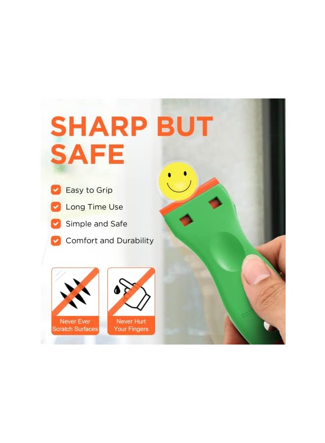 PROMASS أداة كشط شفرات حلاقة بلاستيكية من برومس - عبوة 2 لإزالة الطلاء من الجدران مع مجموعة 100 شفرات - Image 2