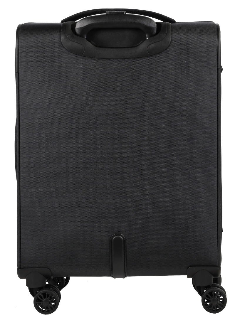 AMERICAN TOURISTER Majoris + Suitcase, Cabin Size 59 cm, 4 Spinner Wheels, Soft Top, 100% Polyester, Black|Corner Guards|Multi Front Pocket|TSA Combination Lock|Expandable|Retractable Aluminum Handle - 3 Years International Warranty - Image 3