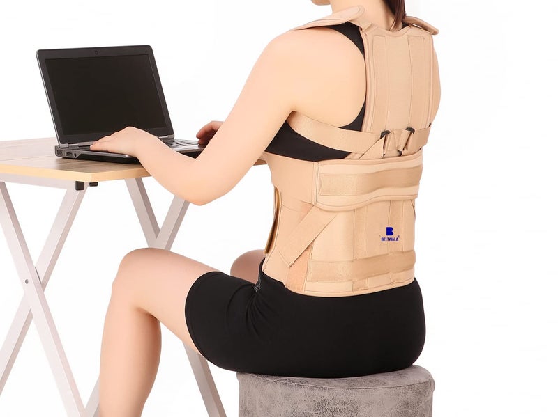 Beltwala ® Taylors Brace Long Type for Spine Immobilization | Supports Dorso Lumbar Spine | 4 Aluminium Strips for Strong Support | Adjustable Universal Size Back Brace for Posture Correction & Pain Relief - Image 1