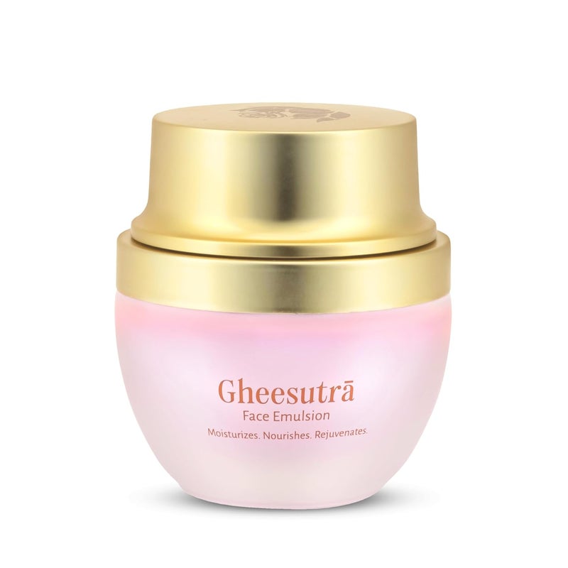 Shankara Gheesutra Face Emulsion with 100X Washed A2 Ghee Hibiscus and Vitamin C  Daily Facial Moisturizer for Skin Firming Toning and Hydration  Ayurvedic Skin Care for All Skin Types