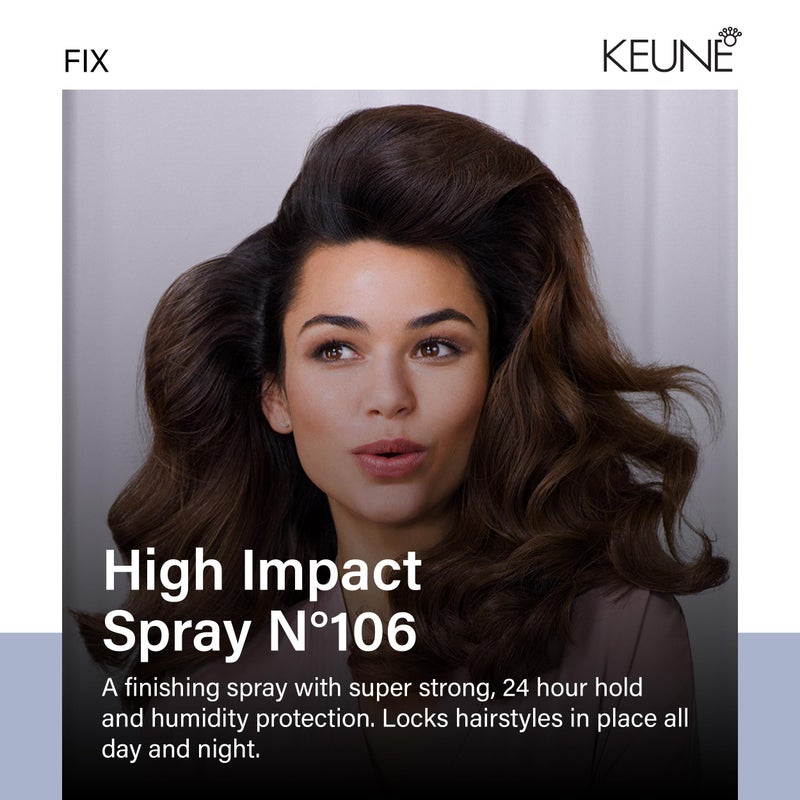 Keune بخاخ كيون ستايل هاي إمباكت لتثبيت الشعر، تثبيت قوي، حماية من الرطوبة، 9.2 أونصة سائلة - Image 2