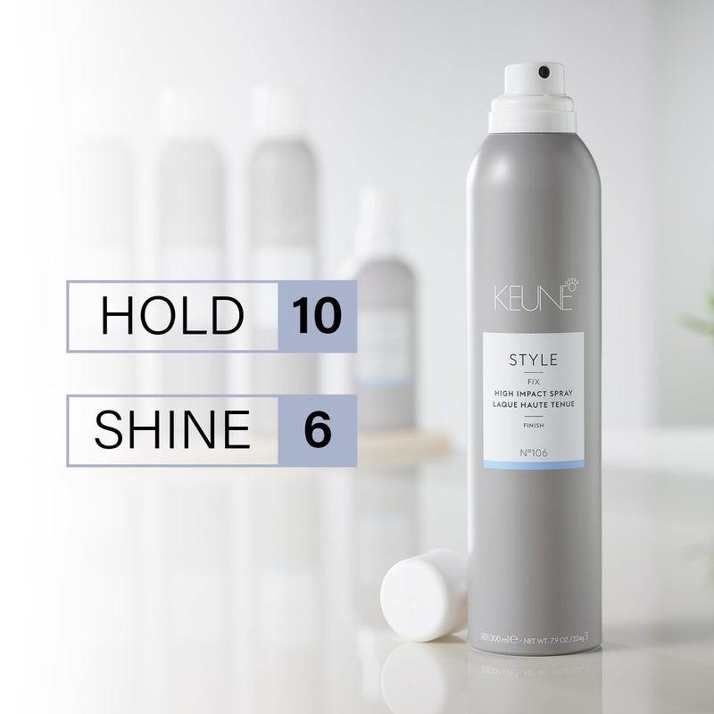 Keune بخاخ كيون ستايل هاي إمباكت لتثبيت الشعر، تثبيت قوي، حماية من الرطوبة، 9.2 أونصة سائلة - Image 4