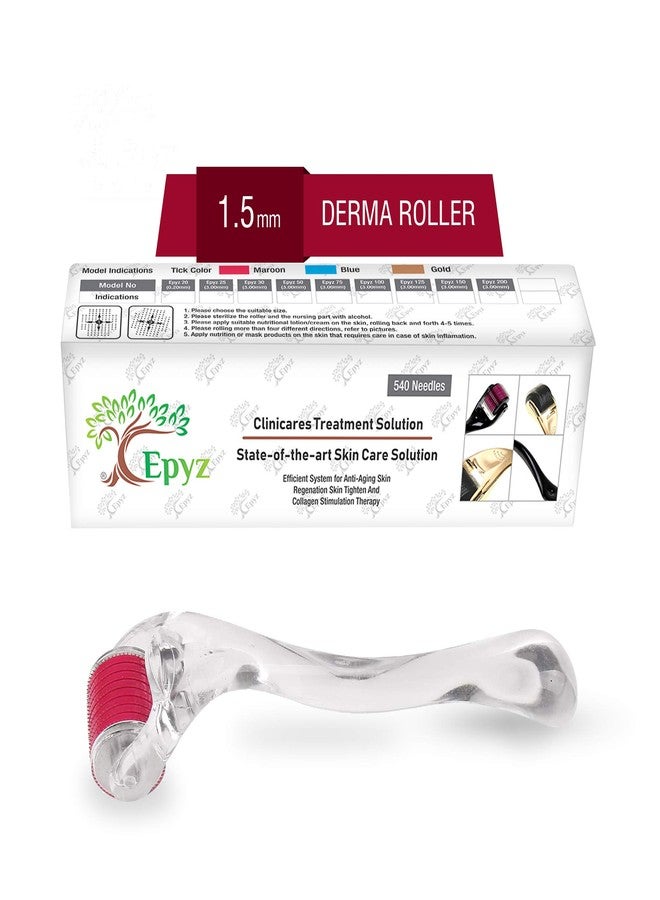 Epyz Transparant Derma Roller With 540 Titanium Alloy Needles (1.5, Pink) - Image 1