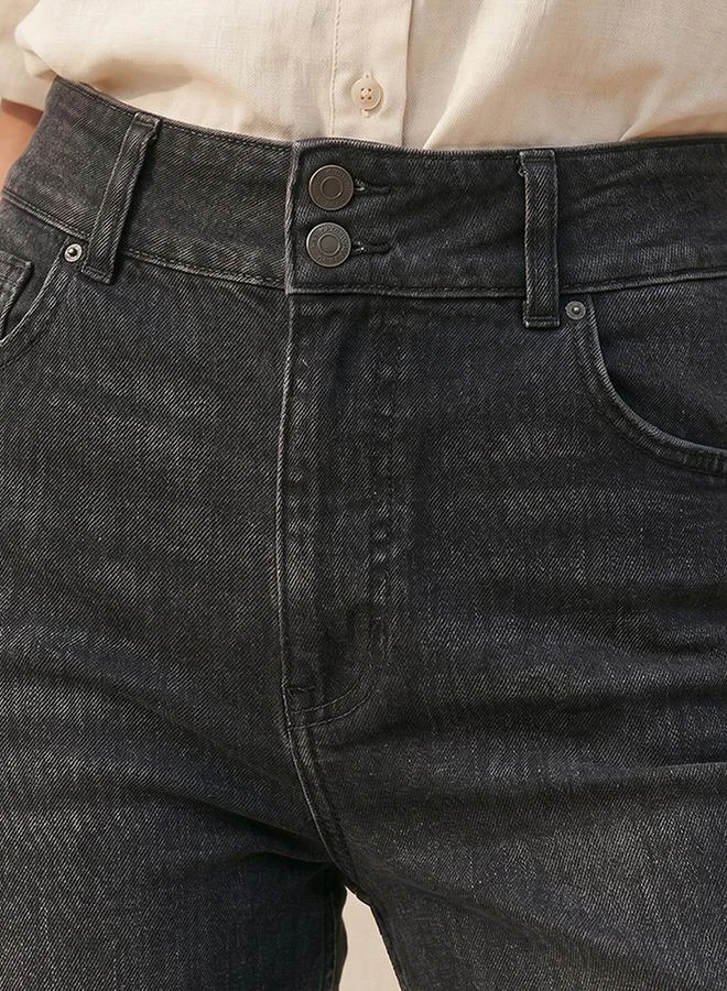 Splash FAV BLACK Denim High Waist Bootcut Jeans with Pockets for Women | Best Price UAE
