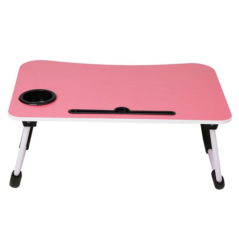Ardith MultiPurpose Laptop Desk for Study and Reading with Dock Stand Foldable NonSlip Legs Reading TableFoldable and Portable Table with Plastic Leg and with Handle Pink - Image 3
