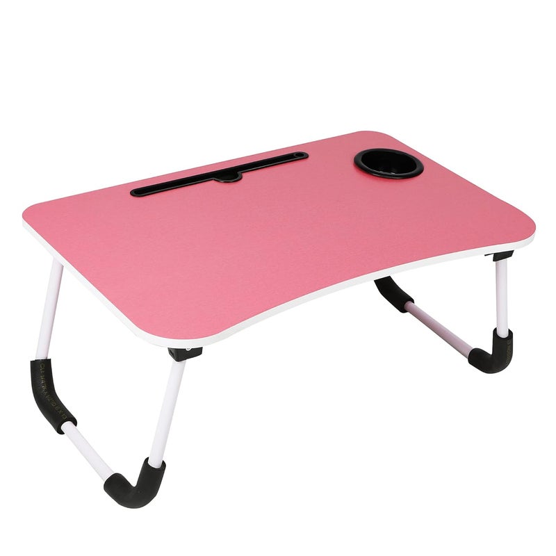 Ardith MultiPurpose Laptop Desk for Study and Reading with Dock Stand Foldable NonSlip Legs Reading TableFoldable and Portable Table with Plastic Leg and with Handle Pink - Image 2