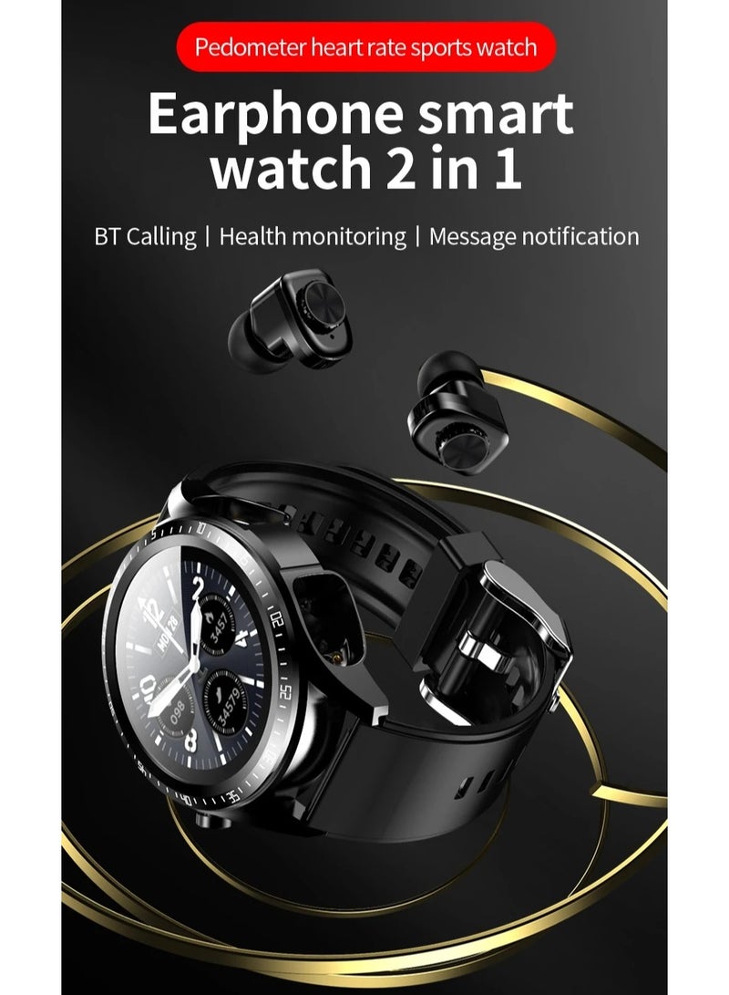 JM03 Smart Watch Men TWS Earphones Bluetooth Call Music Control Blood Pressure Detection Smartwatch Android IOS