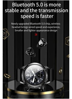 AROAQ JM03 Smart Watch Men TWS Earphones Bluetooth Call Music Control Blood Pressure Detection Smartwatch Android IOS  - Image 4