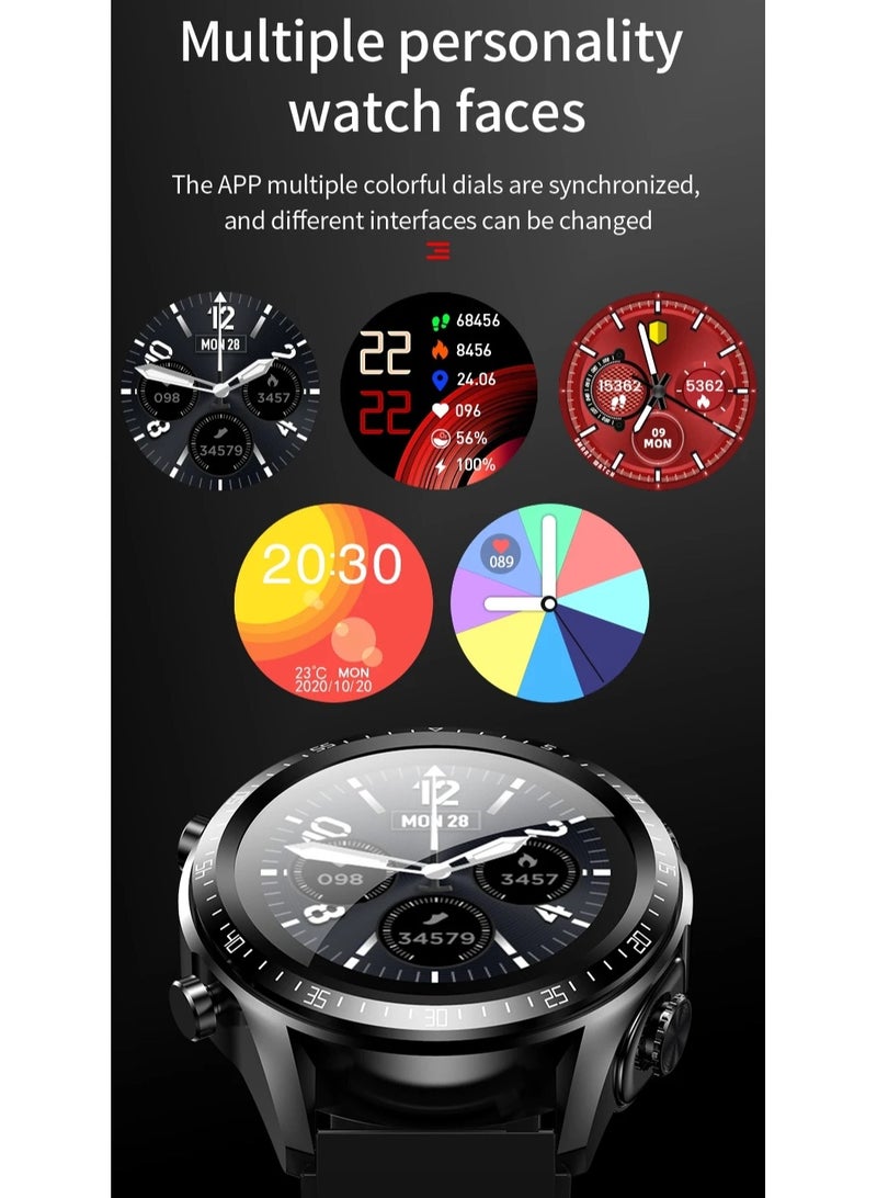 JM03 Smart Watch Men TWS Earphones Bluetooth Call Music Control Blood Pressure Detection Smartwatch Android IOS