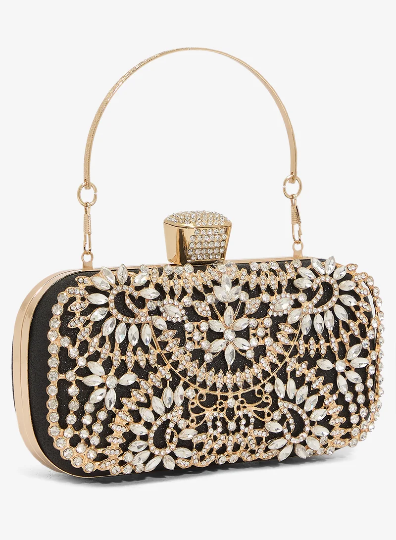 Khizana  Diamonte Mirror Work Embellished Clutch for Women | Best Price UAE