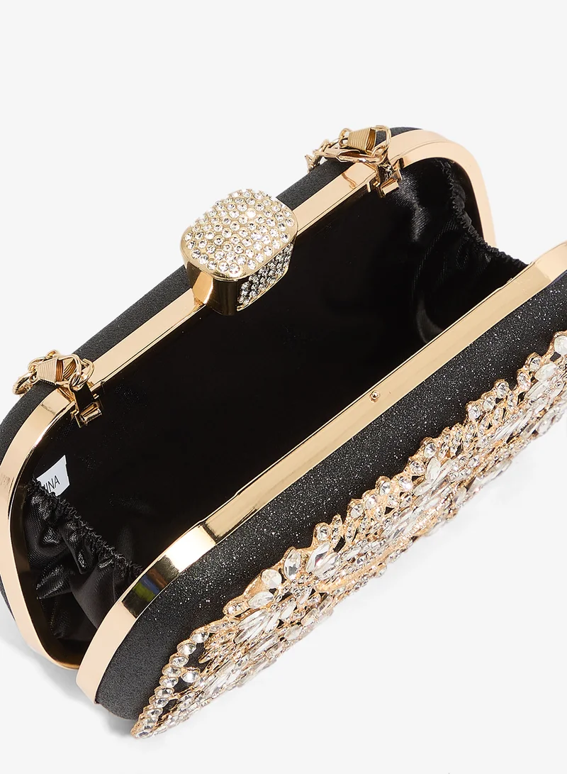 Khizana  Diamonte Mirror Work Embellished Clutch for Women | Best Price UAE