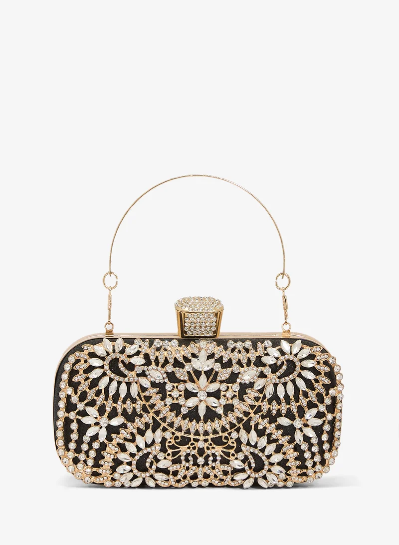 Diamonte Mirror Work Embellished Clutch