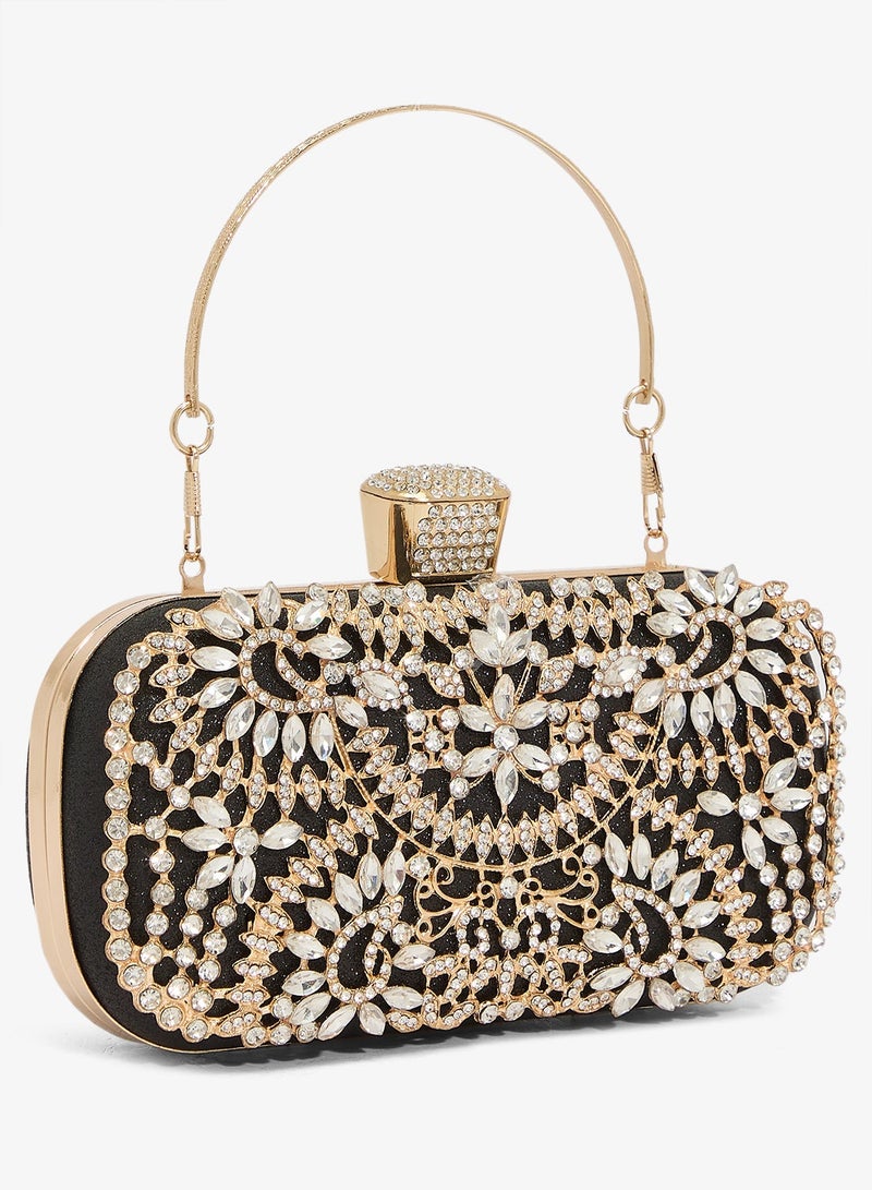 Khizana Diamonte Mirror Work Embellished Clutch - Image 4