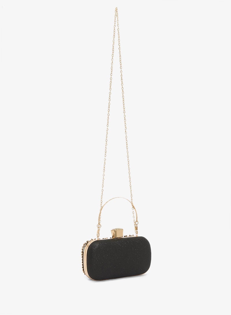 Khizana Diamonte Mirror Work Embellished Clutch - Image 3