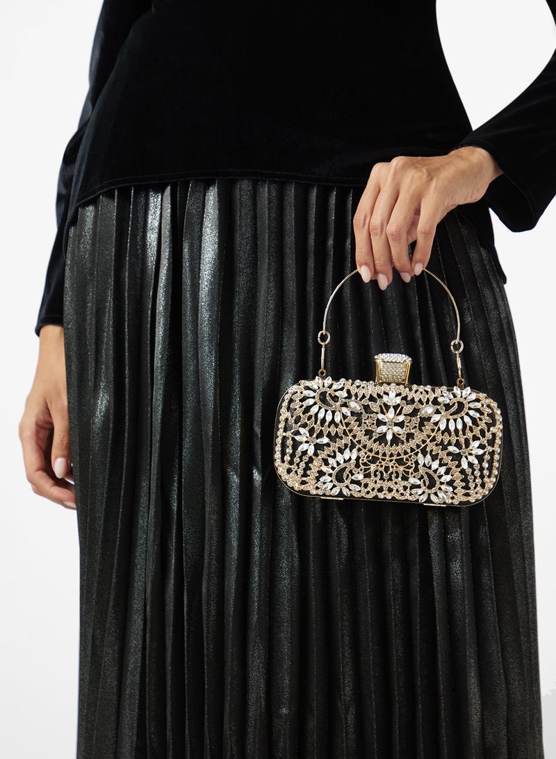 Khizana Diamonte Mirror Work Embellished Clutch - Image 1