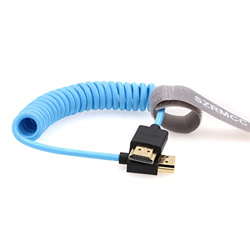 SZRMCC 8k 2.1 HDMI to HDMI Ultra High Speed Coiled Braided Cable for Z Cam E2 Sony FX6 FX9 Canon EOS C70 C300 Portkeys BM5 Atomos Ninjav V Shogun Monitor - Image 2