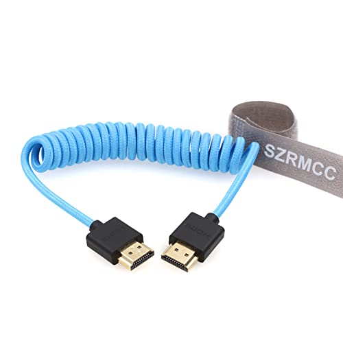 SZRMCC 8k 2.1 HDMI to HDMI Ultra High Speed Coiled Braided Cable for Z Cam E2 Sony FX6 FX9 Canon EOS C70 C300 Portkeys BM5 Atomos Ninjav V Shogun Monitor - Image 1