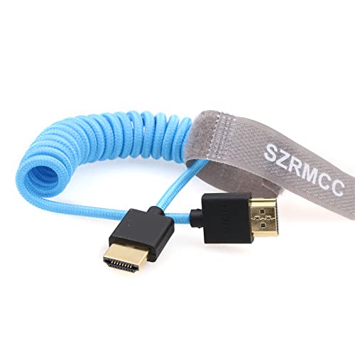 SZRMCC 8k 2.1 HDMI to HDMI Ultra High Speed Coiled Braided Cable for Z Cam E2 Sony FX6 FX9 Canon EOS C70 C300 Portkeys BM5 Atomos Ninjav V Shogun Monitor - Image 3