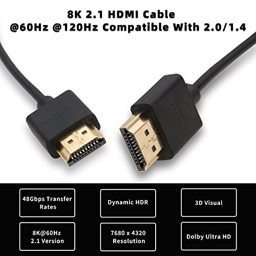 SZRMCC 8k 2.1 HDMI to HDMI Ultra High Speed Coiled Braided Cable for Z Cam E2 Sony FX6 FX9 Canon EOS C70 C300 Portkeys BM5 Atomos Ninjav V Shogun Monitor - Image 4