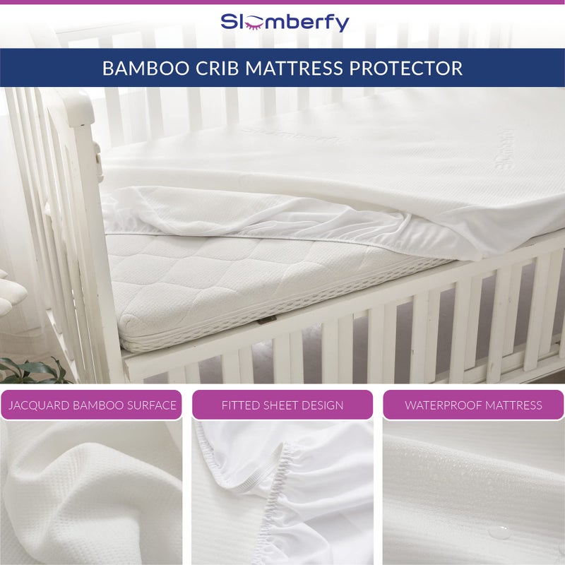 Slumberfy Mini Crib Mattress Protector by Slumberfy, Waterproof and Hypoallergenic Mattress Protector for Babies and Toddlers, Made of Bamboo Material -27x39 inches - Image 4
