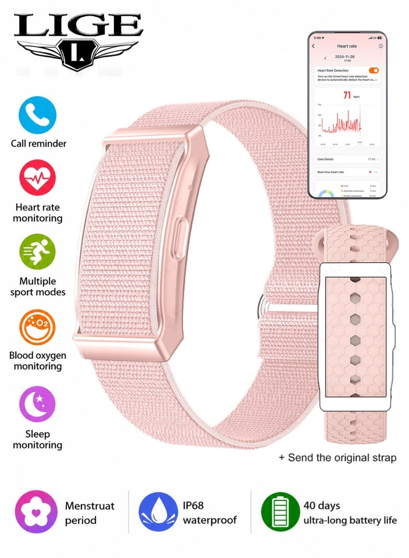LIGE 2026 New Fashion Wristwatches For Women ,Multiple Sports Modes And Fitness Wearable ,Specially Designed For Sports ,Heart Rate Variability ,Sleep Monitoring ,IP68 Waterproof ,40Days Standby Battery Life ,Gifts for Ladies Pink - Image 1