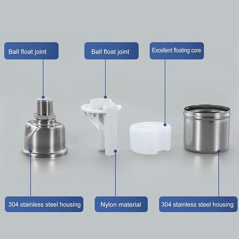 صمام تعويم التحكم التلقائي في مستوى الماء من الفولاذ المقاوم للصدأ 304 DN20 للخزانات والمسابح وأنظمة الطاقة الشمسية - Image 5