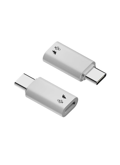 2 Pack USB C to Lightning Microphone Adapter, USB C Male to Lightning Female Adapter for Wireless Lavalier Microphone for iPhone 16/15 Plus Pro Max, iPad Pro/Air, Not for Headphone/Data(-White)