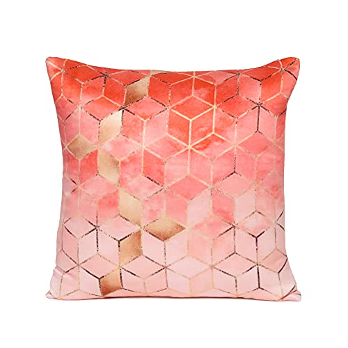 Oussum Soft & Comfortable Abstract Pattern Square Cushion Sofa Cushion Case Pillow Covers Throw for Home Decoration Set of 2 (18 x 18, Light Pink) - Image 2