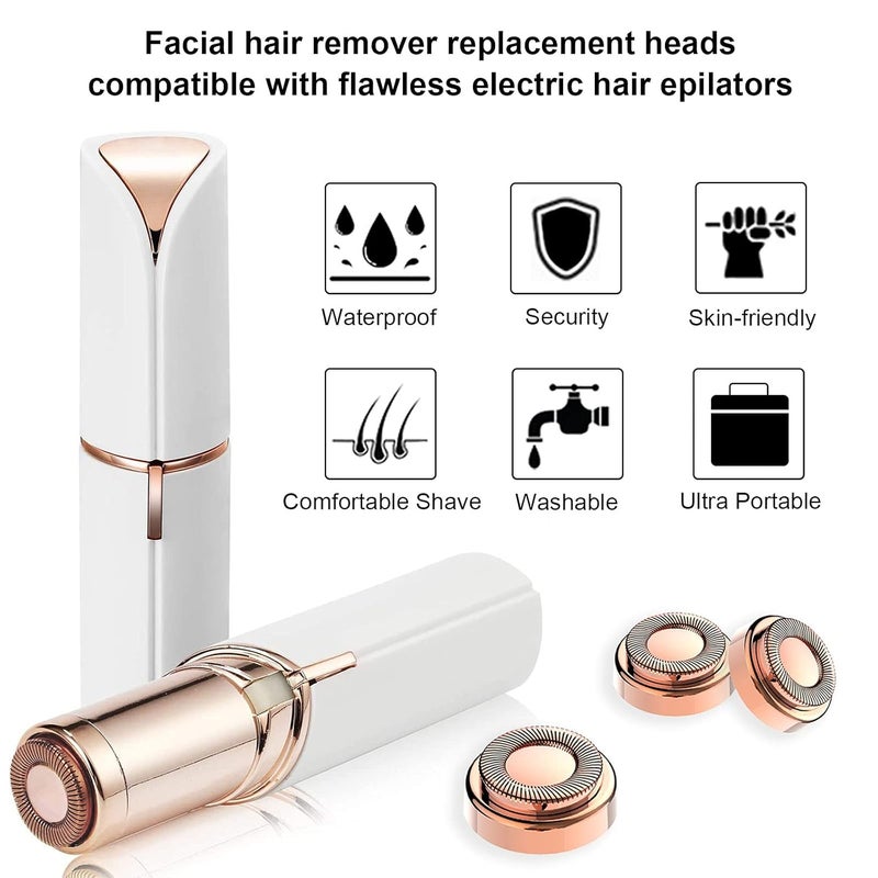 LinMei 2PCS Replacement Heads Compatible for GEN 1 Finishing Touch Flawless Women's Painless Hair Remover with Cleaning Brushes - Image 3