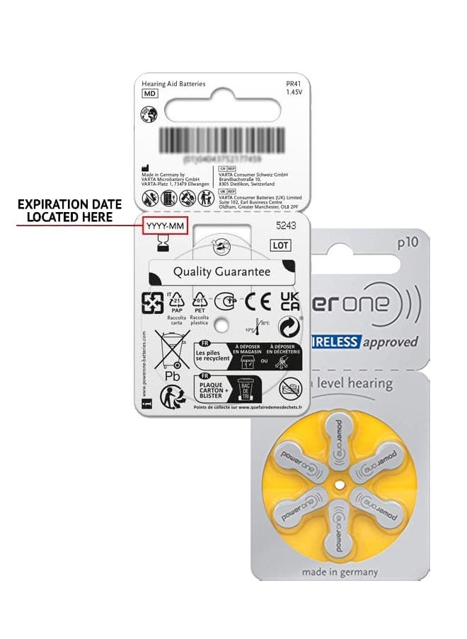 Power One - P10 Pack Of 30 Pieces Original Hearing Aid BatteryLong-lasting and stable 1.45V battery lasts 3-10 daysMercury-free and environmentally friendly Suitable for use in deep canal hearing aids - Image 1