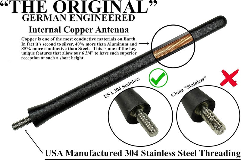 AntennaMastsRus 6 3/4 Inch Short Rubber Antenna for Indian Challenger, Pursuit, Roadmaster (2015-2023) - Image 2