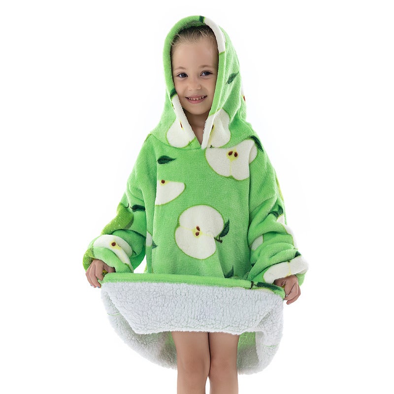 New Composite Winter Clothes Home Pajamas Lazy Tv Blanket Baby Flannel Oversized Super Thick Lambswool Cartoon - Image 1