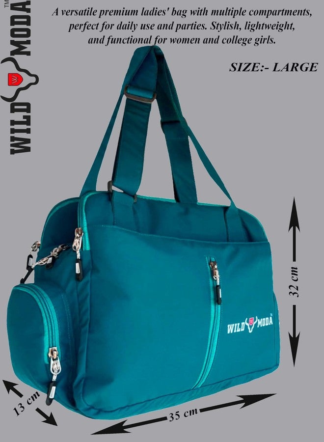 WILD MODA Designer Luxe: Spacious Office Bag, Shoulder Bag, Handbag & School Bag for Women (Turquoise) - Image 4