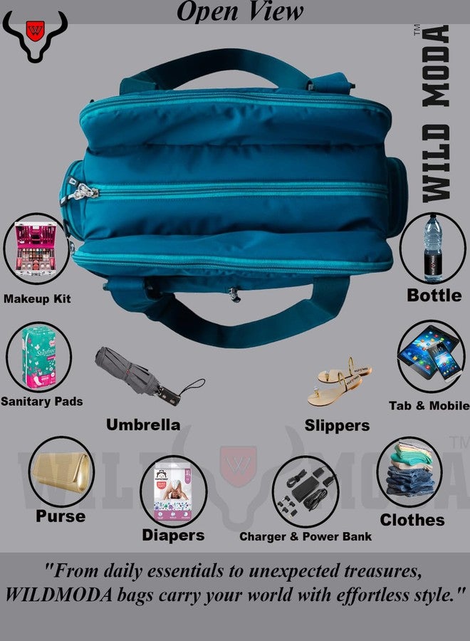 WILD MODA Designer Luxe: Spacious Office Bag, Shoulder Bag, Handbag & School Bag for Women (Turquoise) - Image 5