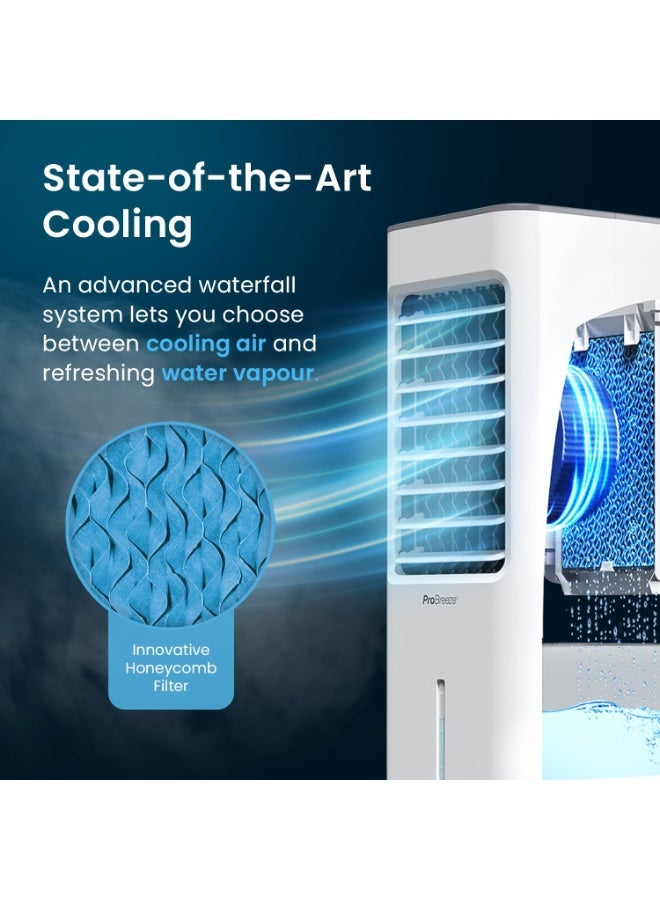 Pro Breeze Pro Breeze 4-in-1 Air Cooler with 5 Litre Capacity, Remote Control, 3 Fan Speed, and LED Display. Powerful Evaporative Portable Air Cooler, Built-in 7h Timer & Automatic Oscillation (White, 5 Litre)  - Image 3